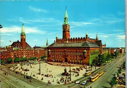 22824 - Schweden - Kopenhagen , Kobenhavn , Radhuspladsen , Rathausplatz - gelaufen 1968