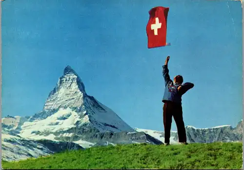 22826 - Schweiz - Matterhorn mit Fahnenschwinger - gelaufen
