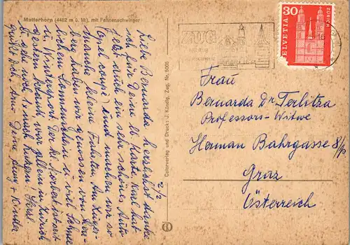 22826 - Schweiz - Matterhorn mit Fahnenschwinger - gelaufen