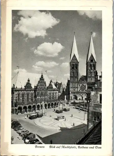 22835 - Deutschland - Bremen , Blick auf Marktplatz , Rathaus und Dom - gelaufen