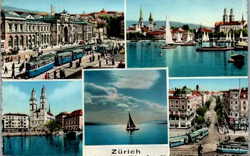 22844 - Schweiz - Zürich , Mehrbildkarte - gelaufen 1954