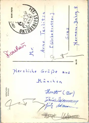 22852 - Deutschland - München , Rathaus - gelaufen 1954