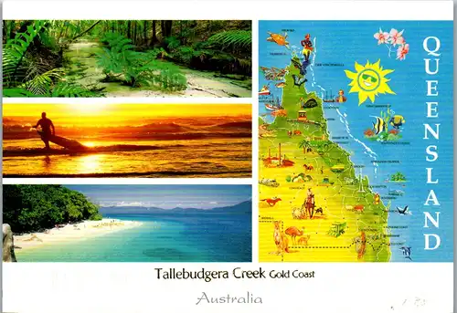 22853 - Australien - Tallebudgera Creek , Gold Coast , Queensland , Mehrbildkarte - gelaufen 2010