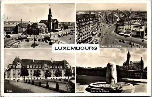 22857 - Luxembourg - Arbed , Gare Centrale , Avenue de la Liberte , Voie de la Liberte , Mehrbildkarte - gelaufen 1953