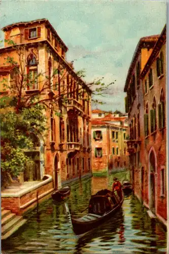 22877 - Künstlerkarte - Italien , Venezia , Rio Vanasel - gelaufen