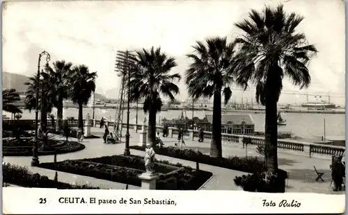 22881 - Spanien - Ceuta , El paseo de San Sebastian - gelaufen 1954