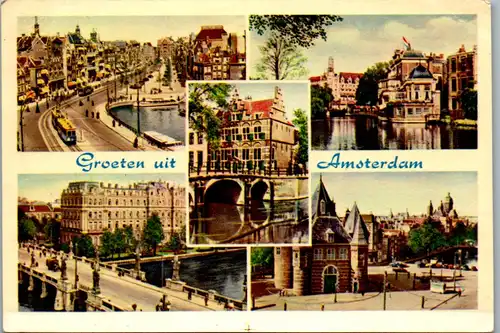 22885 - Niederlande - Amsterdam , Mehrbildkarte - gelaufen 1953