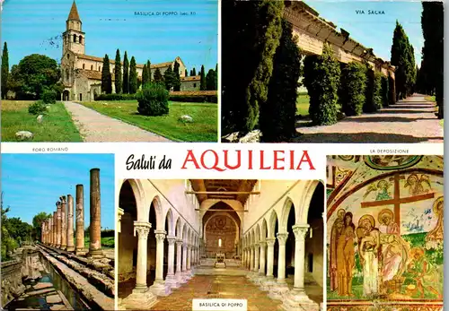 22912 - Italien - Aquileia , Basilica di Poppo , Via Sacra , Foro Romano , La Deposizione - gelaufen 1973