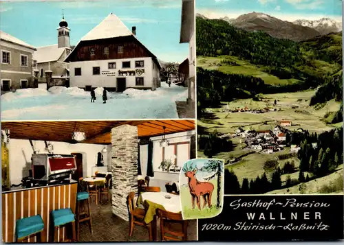 22954 - Steiermark - Murau , Steirisch Laßnitz , Gasthof Wallner - gelaufen 1970