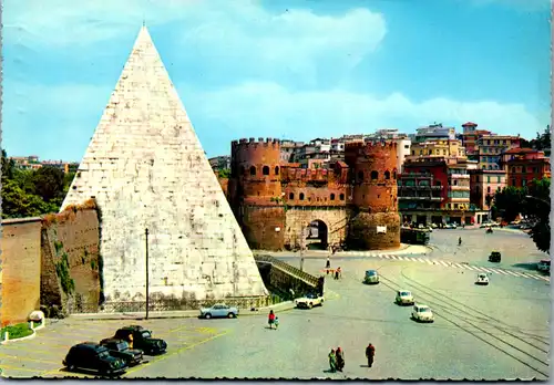 22971 - Italien - Rom , Porta S. Paolo e Piramide di Caio Cestio - gelaufen 1970