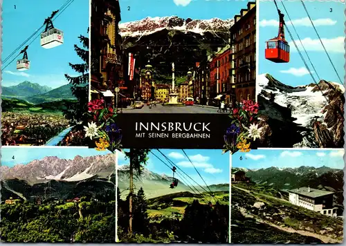 22979 - Tirol - Innsbruck , Nordkettenbahn , Patscherkofelbahn , Mutteralmbahn , Mehrbildkarte - gelaufen