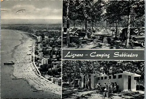 22991 - Italien - Lignano Sabbiadoro , Camping - gelaufen 1962