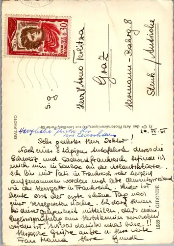 22998 - Frankreich - Gironde , Arcachon , Bordeaux , Cap Ferret , St. Emilion , Libourne , Mehrbildkarte - gelaufen 1961