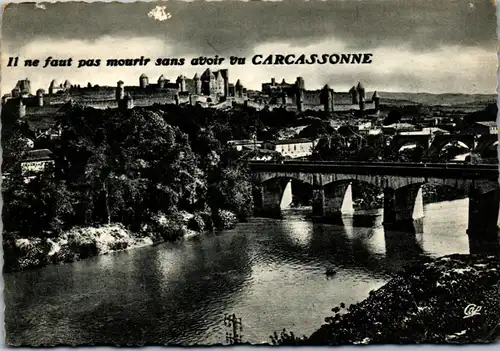22999 - Frankreich - Carcassonne , La cite et l' Aude - gelaufen 1954
