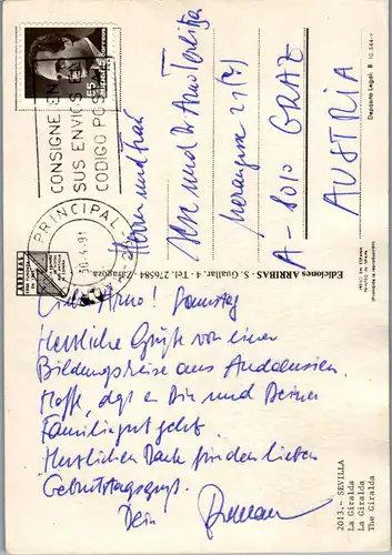 23001 - Spanien - Sevilla , La Giralda - gelaufen 1991