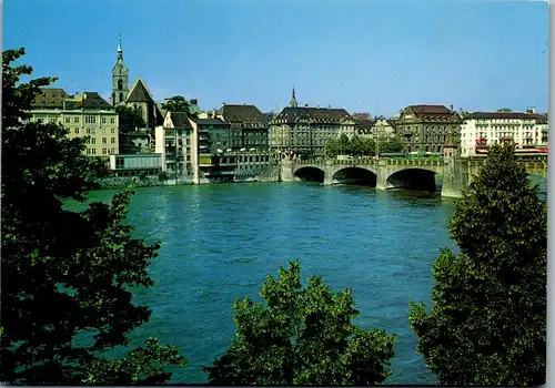 23002 - Schweiz - Basel , Mittlere Rheinbrücke , Le Pont du Milieu - gelaufen 1990