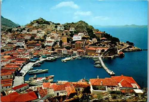 23013 - Griechenland - Hydra , Vue pittoresque , Hafen , Bucht - gelaufen