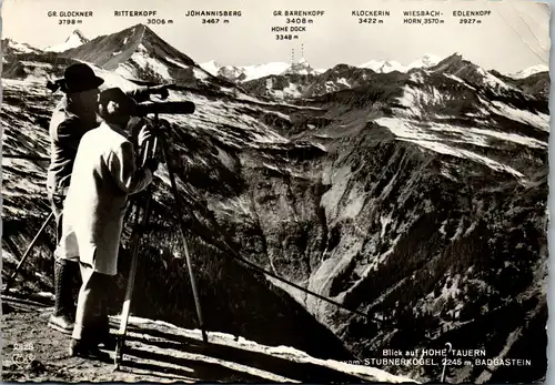 23028 - Salzburg - Badgstein , Blick auf Hohe Tauern vom Stubnerkogel , Ritterkopf , Großer Bärenkopf , Hohe Dock - gelaufen 1967