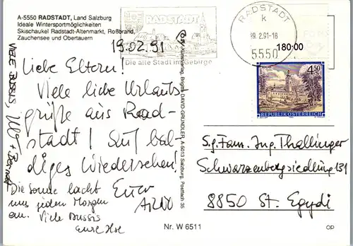 23057 - Salzburg - Radstadt , Panorama , Salzburger Land - gelaufen 1991