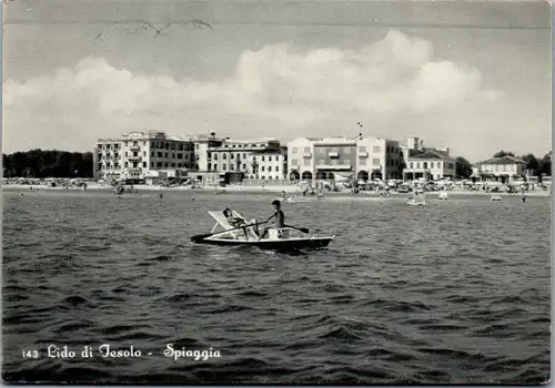 23071 - Italien - Lido di Jesolo , Spiaggia , Strand - gelaufen 1958