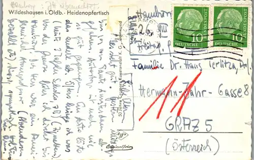 23105 - Deutschland - Wildeshausen , Heidenopfertisch - gelaufen 1955