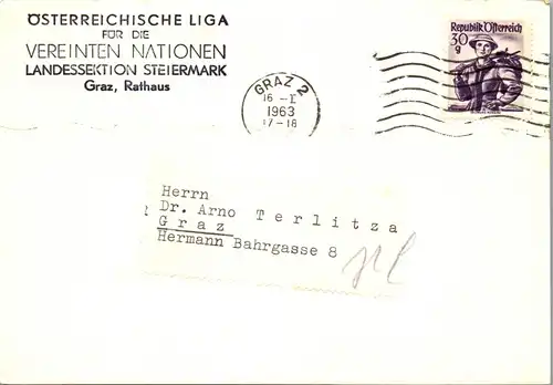 23130 - Einladung - Europäische Studentenvereinigung in Österreich , Schweizer Kulturwochen 1963 , Forum Stadtpark - gelaufen