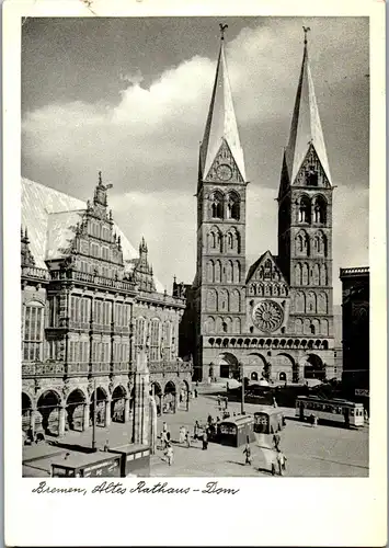 23136 - Deutschland - Bremen , Altes Rathaus , Dom - gelaufen 1953