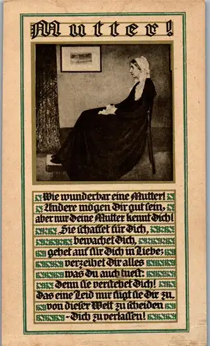 23150 - Künstlerkarte - Mutter , Gedicht , James Abbott McNeill Whistler - nicht gelaufen
