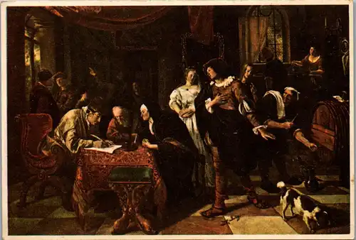 23165 - Künstlerkarte - Jan Steen , Het Huwelijkscontract , Le Contrat de Mariage