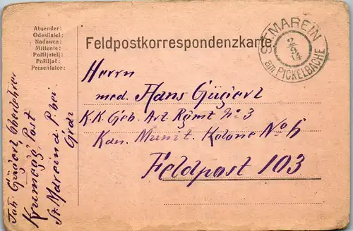 23210 - Österreich - Feldpost , St. Marein am Pickelbach - Graz - gelaufen 1914