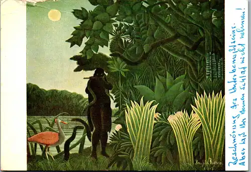 23214 - Künstlerkarte - Henri Rousseau , dit le Douanier , Die Schlangenbeschwörerin - gelaufen 1962