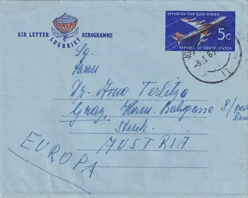 23216 - Brief - Südafrika , Johannesburg - Graz - gelaufen 1963
