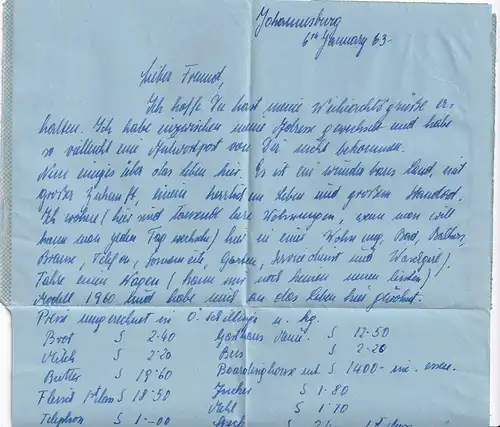 23216 - Brief - Südafrika , Johannesburg - Graz - gelaufen 1963