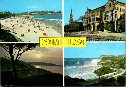 23218 - Spanien - Comillas , Santander , Mehrbildkarte - gelaufen 1984