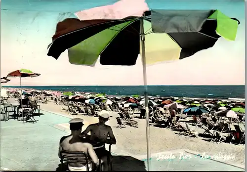 23226 - Italien - Jesolo Lido , La Spiaggia , Strand - gelaufen 1958