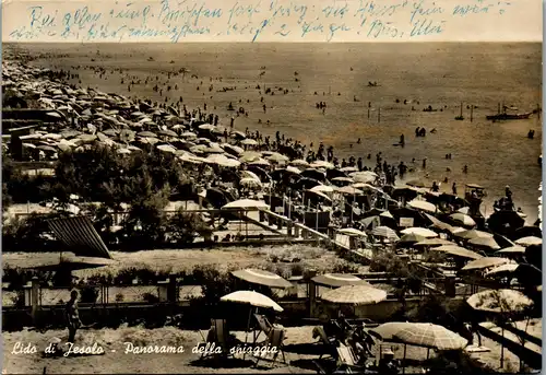 23236 - Italien - Lido di Jesolo , Panorama della Spiaggia , Strand - gelaufen 1960