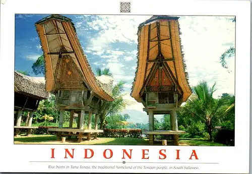 23293 - Indonesien - Rice barns in Tana Toraja , South Sulawesi - gelaufen 1996