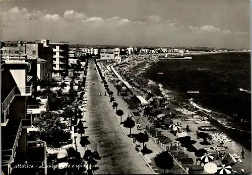 23330 - Italien - Cattolica , Lungomare e spiaggia , Strand - gelaufen 1959