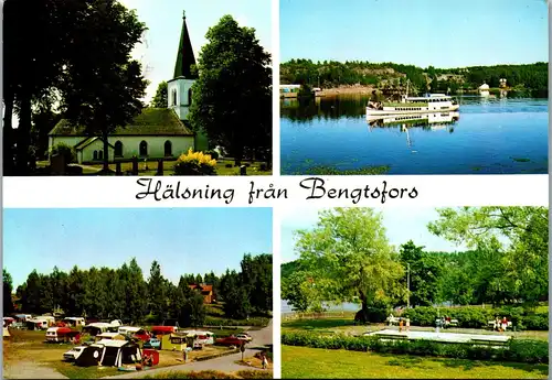 23338 - Schweden - Bengtsford , Mehrbildkarte , Camping - gelaufen 1987