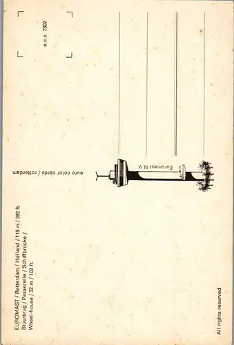 23367 - Niederlande - Rotterdam , Euromast , Stuurbrug , Passerelle , Schiffsbrücke , Wheel House - nicht gelaufen