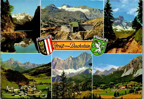 23398 - Steiermark - Dachsteingebiet , Gosausee , Bischofsmütze v. d. Aualm , Berghaus Krippenstein , Austriahütte - gelaufen 1972