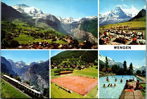23445 - Schweiz - Wengen , Mehrbildkarte - nicht gelaufen