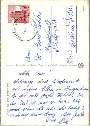 23448 - Burgenland - Mörbisch , Rust , Güssing , Podersdorf , Rechnitz , Mehrbildkarte - gelaufen 1970