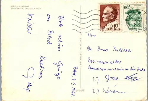 23457 - Slowenien - Bled , Vintgar - gelaufen 1968