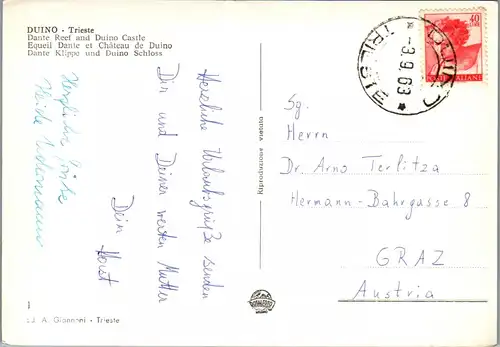 23469 - Italien - Duino , Trieste - gelaufen 1963