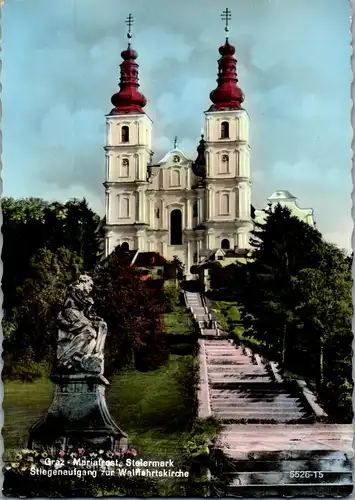 23480 - Steiermark - Graz Mariatrost , Stiegenaufgang zur Wallfahrtskirche - gelaufen 1966