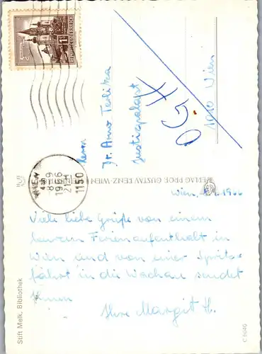 23491 - Niederösterreich - Stift Melk , Bibliothek - gelaufen 1966