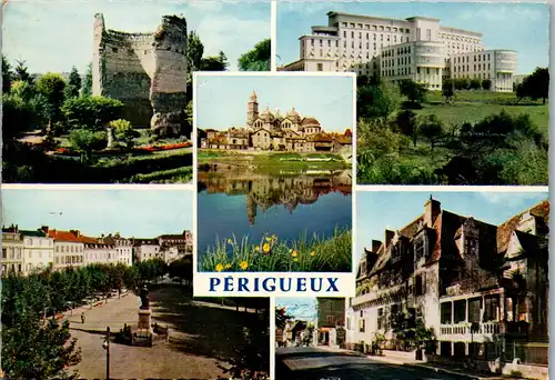 23502 - Frankreich - Perigueux , La Tour de Vesone , L'Hopital Saint Front , La Place Bugeaud , La Maison des Consuls - gelaufen