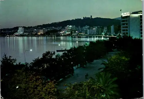 23515 - Spanien - Palma , Mallorca , Paseo Maritimo , Vista nocturna - gelaufen 1963