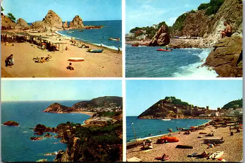 23517 - Spanien - Costa Brava , Lloret de Mar y Tossa de Mar , Mehrbildkarte - gelaufen 1964